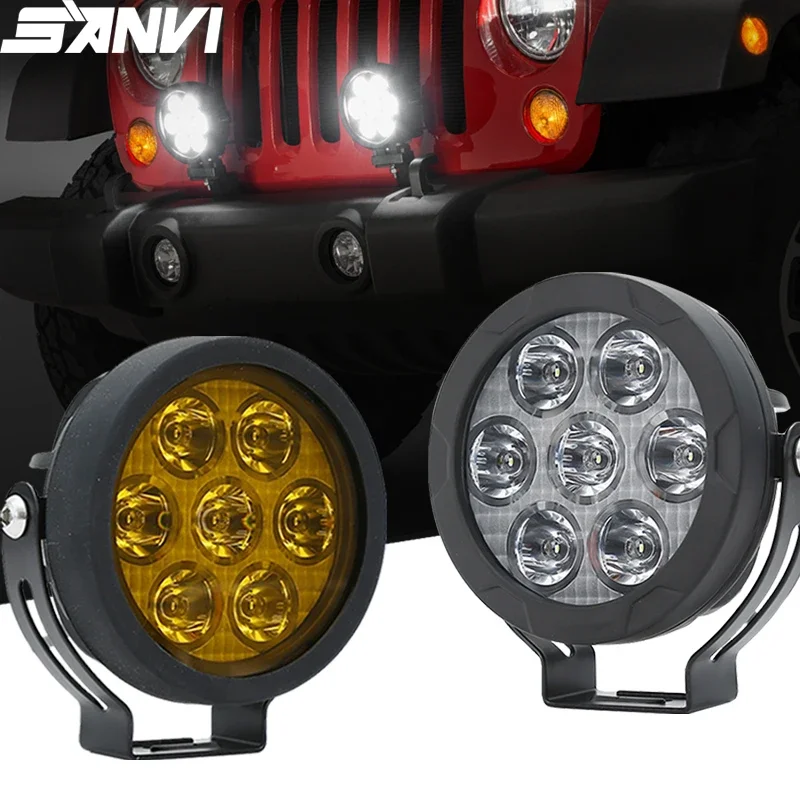 

SANVI 4.5 Inch Led Work Light Bar Off Road Spot 12V 80V for Truck Car Boat Tractor 4x4 Atv Lada Jeep SUV Auxiliary Headlights