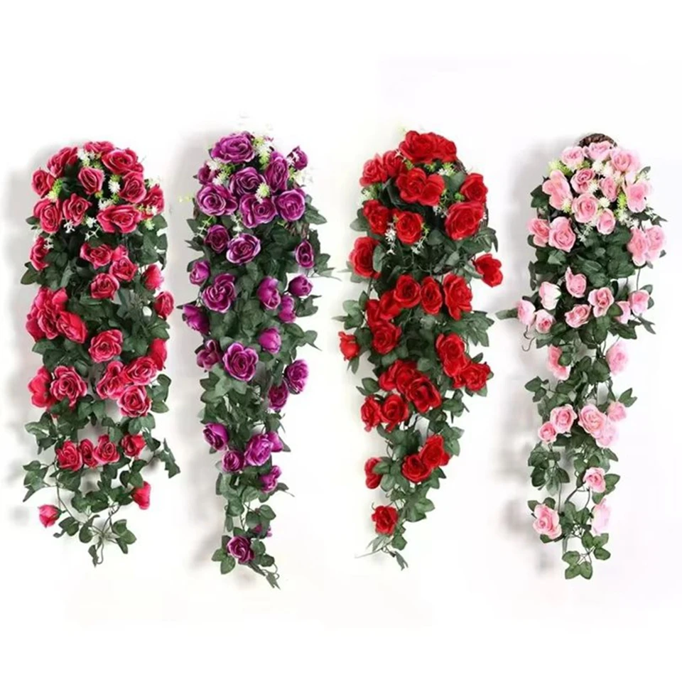 Artificial Flowers Rattan Archs Hanging Rose Home Table Accessories Wedding Courtyard Outdoor Garden Room Wreath Diy Gift Decor