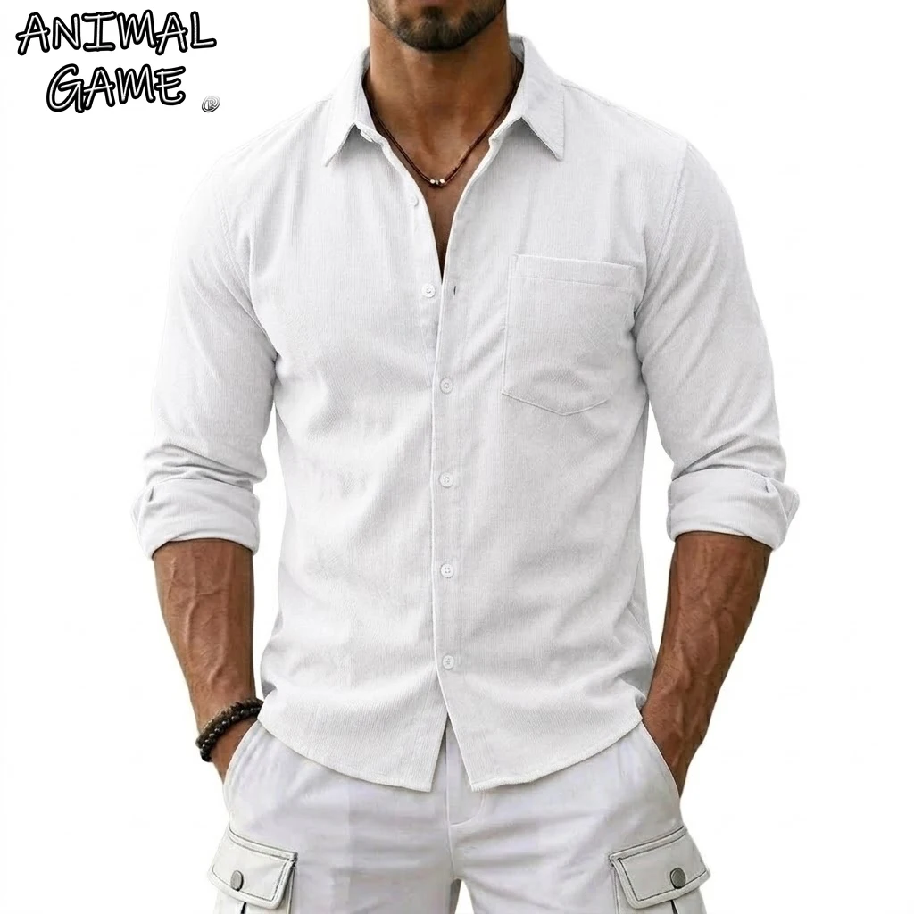 Neue Baumwoll-Leinen-Hemden für Herren, leichte Freizeithemden, langärmlige Henley-Strandhemden, hawaiianische T-Shirts für Herren, luxuriöses T-Shirt