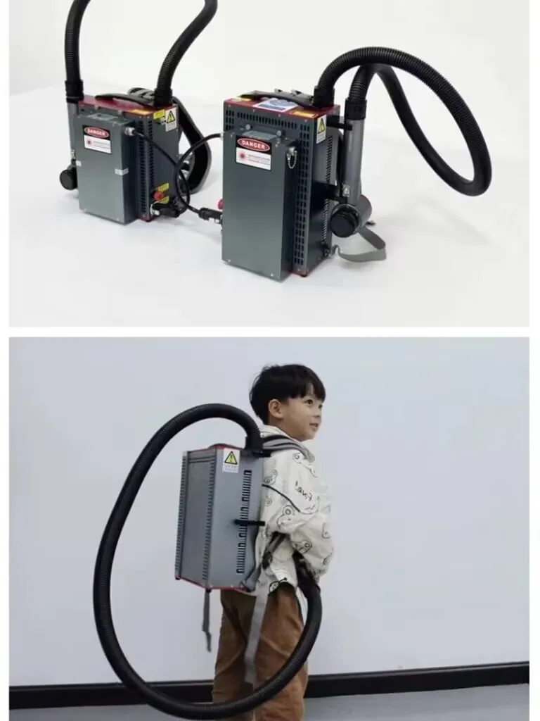 Backpack Model Pulse Laser Cleaning Machine 100W 200W 300W 500W Pulsed Laser Hot Selling for Wood Paint