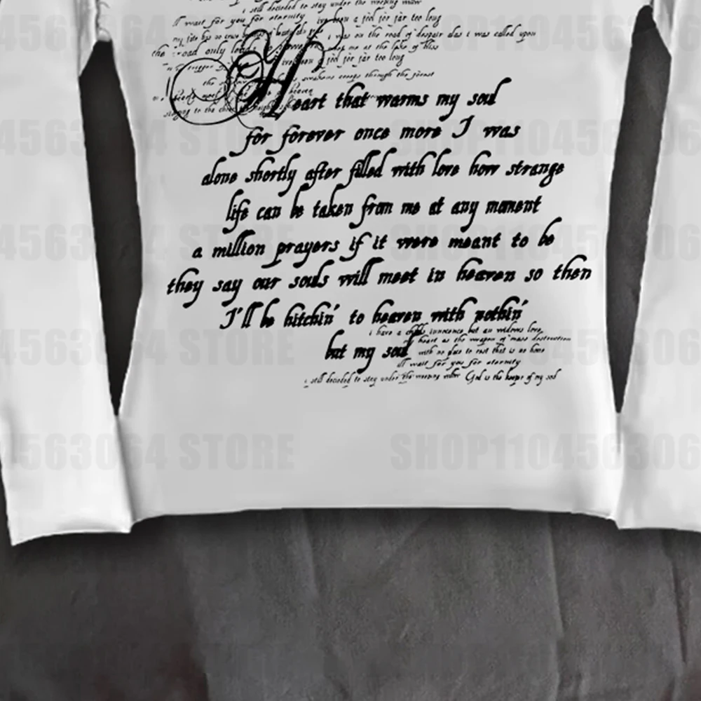 T-shirt a maniche lunghe in stile gotico scuro europeo e americano con stampa di lettere girocollo slim fit alla moda da donna piccante