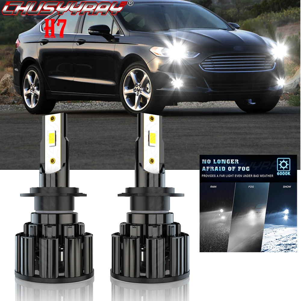 

CHUSYYRAY H7 Compatible For Ford Fusion 2007-2016 Led Headlight Lamp Car CSP Chip H7 Minisize Easy To Install High Bright Bulbs