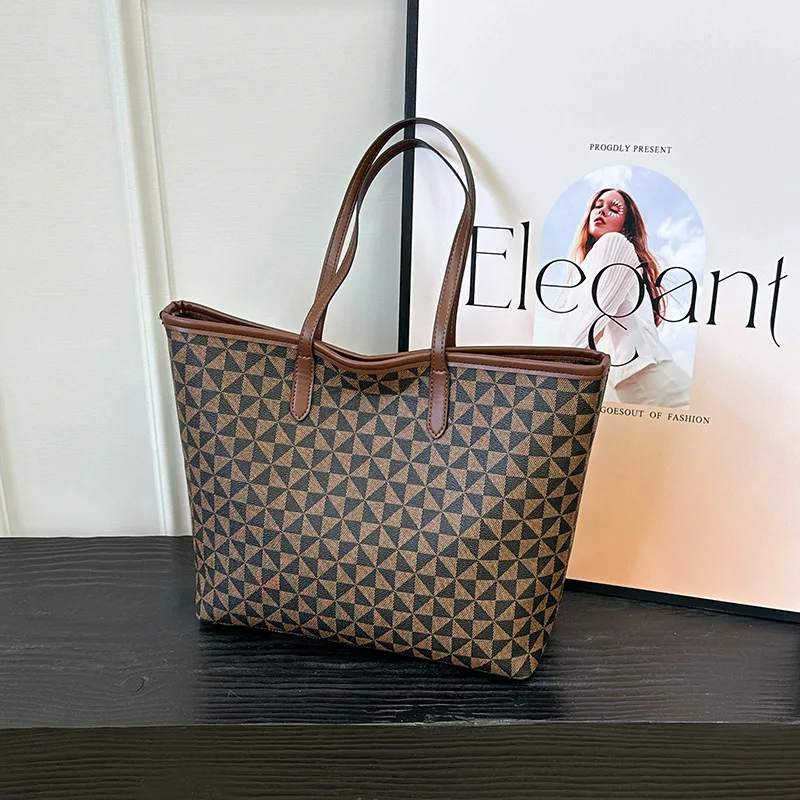 

Осенне-зимняя большая сумка, модная сумка на плечо для женщин, минималистичная сумка через плечо, просторная сумка «день-ночь», шикарная сумка с верхней ручкой ​