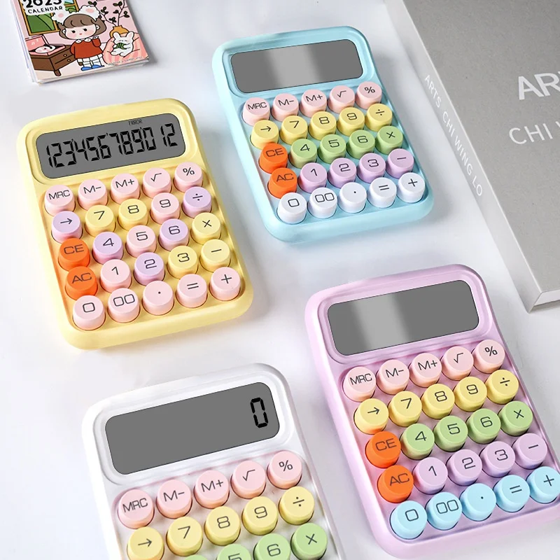 Dopamine Cute Candy Colour Calculator Colour Keyboard Calculator 12 Digit Mechanical Calculator Office Accounting Stationery