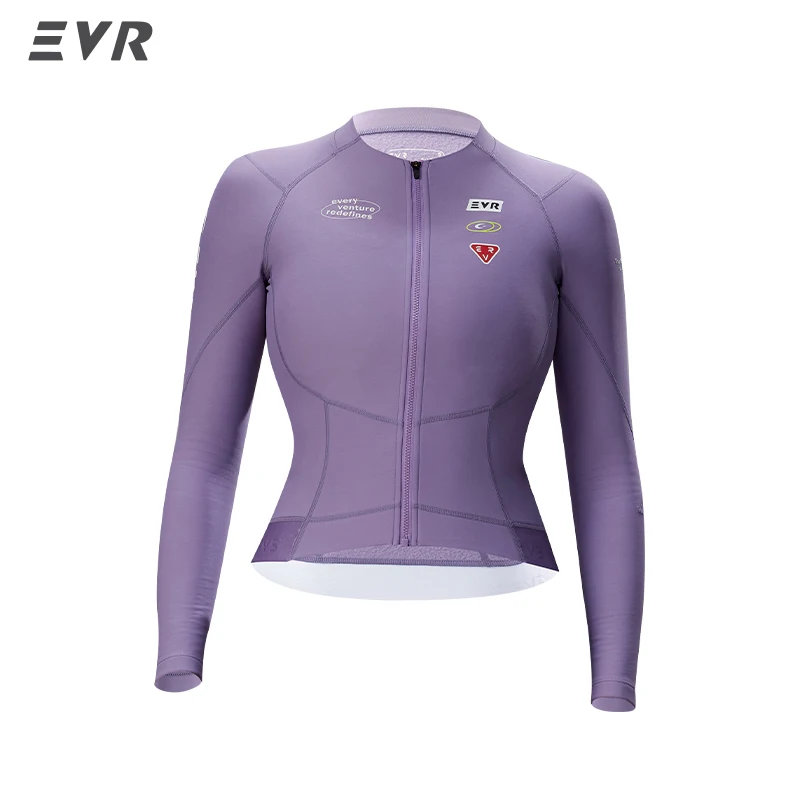 EVR Pro Dames Winter Fleece Fietsjersey Thermisch Lange Mouw Racefiets Top Warme Slim Fit Outdoor Fietskleding