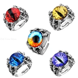 New Retro Jewelry Rings Gothic Rings Unisex Punk Skull Rock Hip Hop Adjustable Gift Jewelry Evil Eye/Dragon Claw