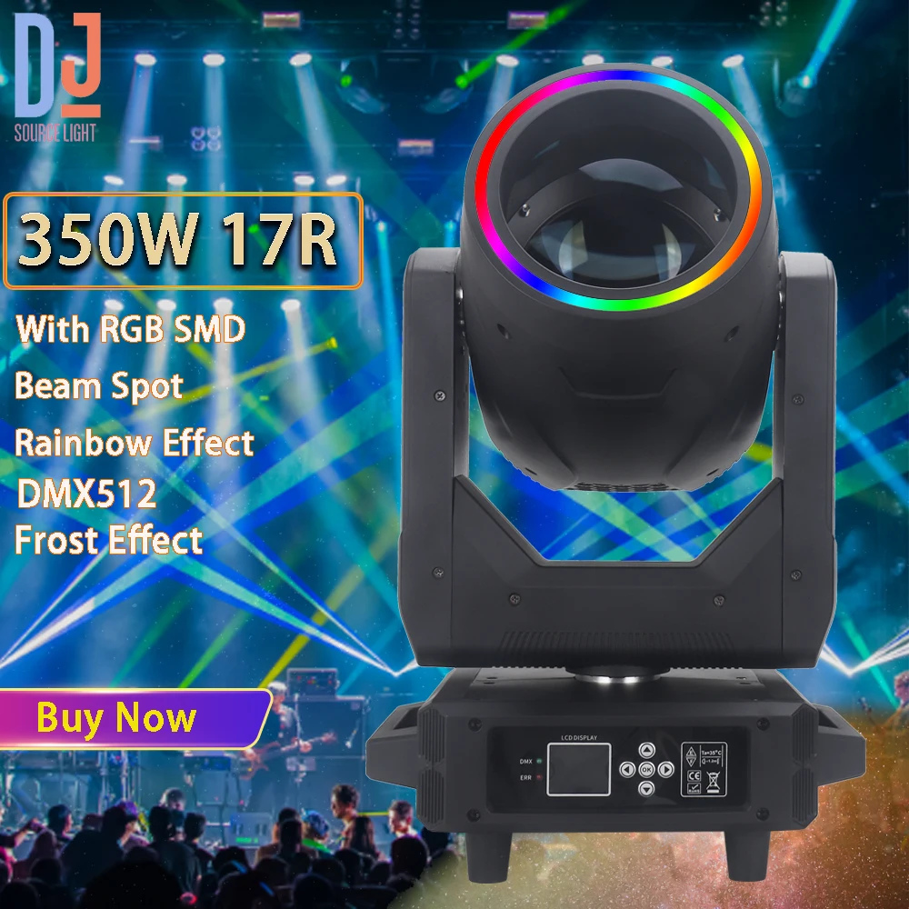 New 350W 17R Moving Head Light Beam+Spot+Rainbow Effect+Frost Stage Lights DMX512 For DJ Disco Club Bar Stage Lighting Effects