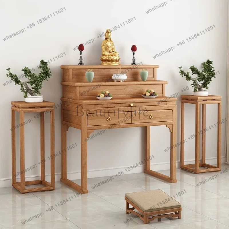 FG  new Chinese solid wood table incense case incense table Buddhist shrine simple God of Wealth shrine heightened