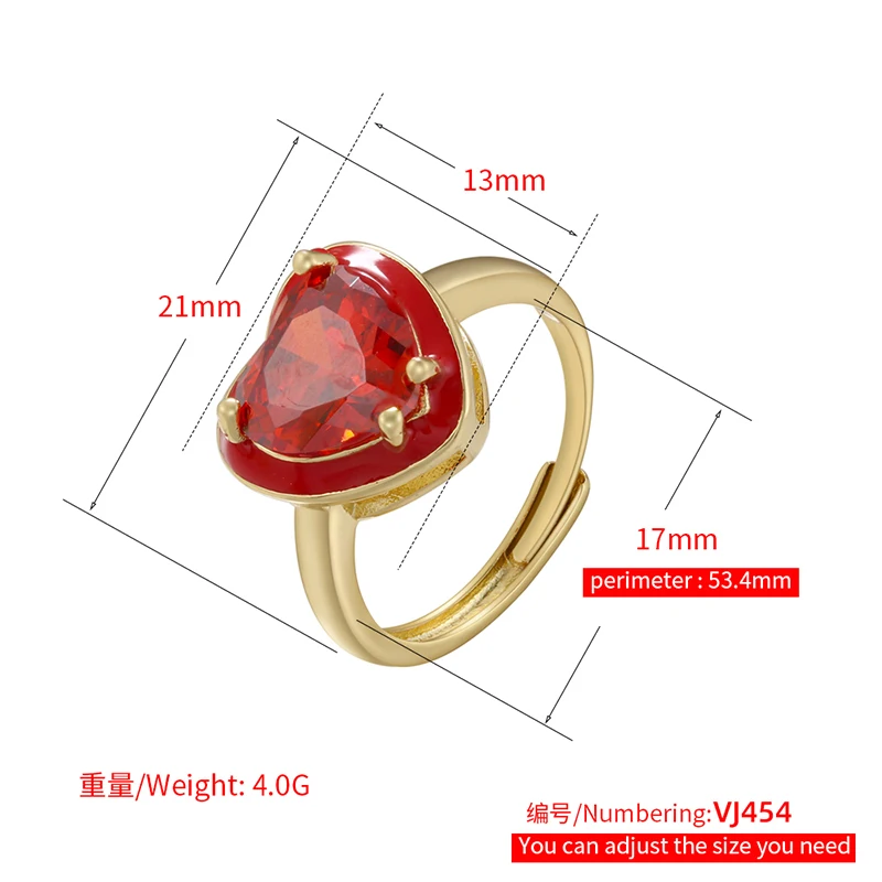 ZHUKOU enamel rectangle zircon women rings Unique yellow zircon opening Couple rings cosplay anime man rings wholesale VJ455