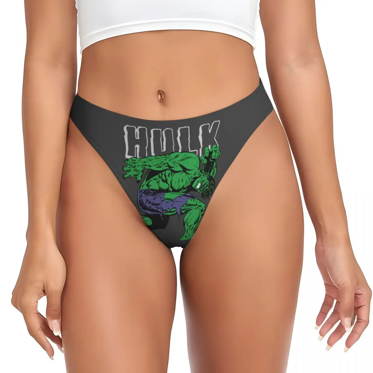 

Custom Women Hulk Retro Lift G-string Thong Female Breathable Superhero Panties Underwear