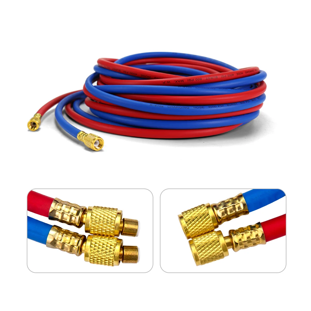 

Heavy-Duty 394"(33ft/10m) Refrigerant Charging Hose - 800 PSI, Fits R12/R134a/R-410a for Auto A/C Recovery