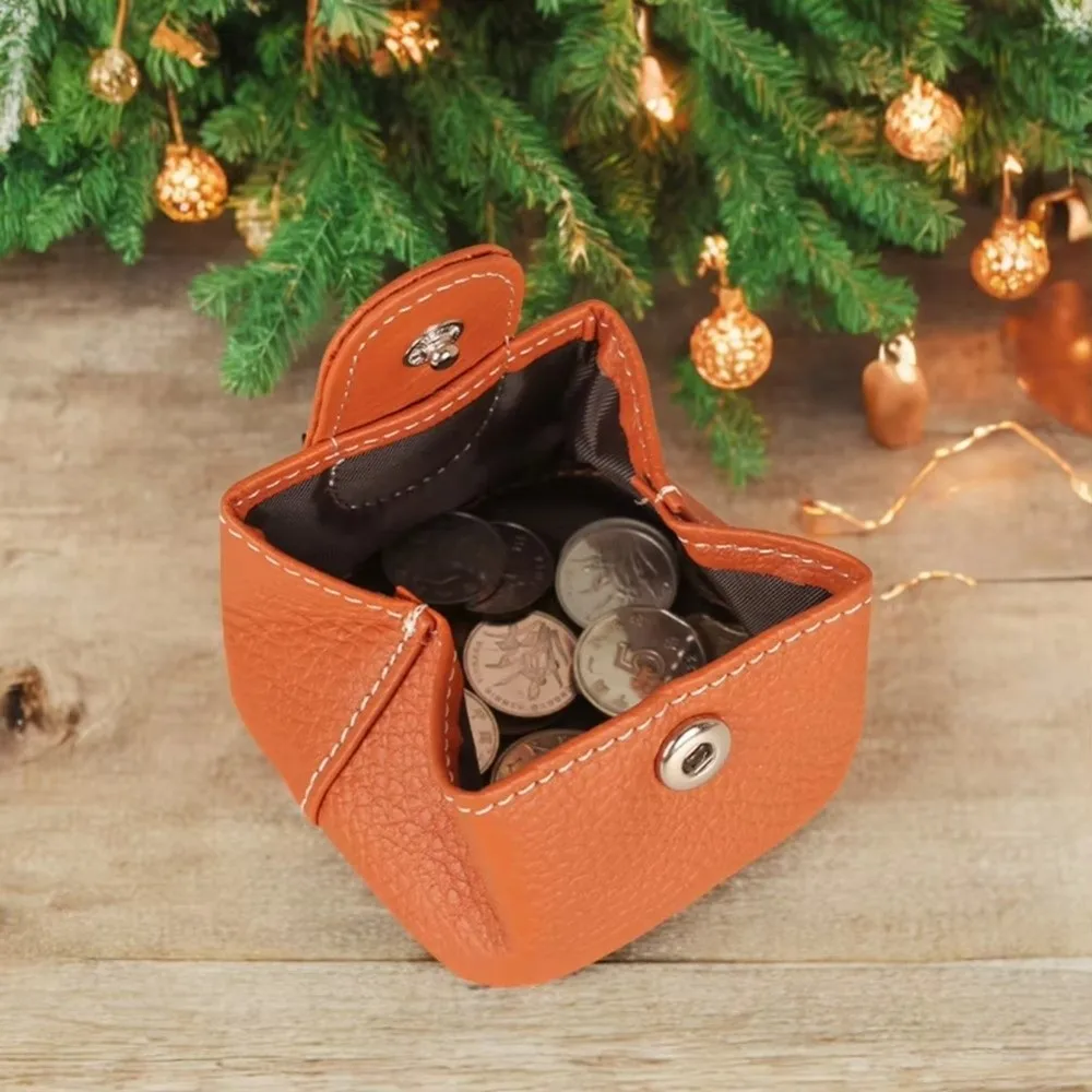 Y2K кошельки для монет с узором личи, портативный женский маленький мешочек для мелочи, маленький кошелек из воловьей кожи, сумка для губной помады, кошелек для монет из натуральной кожи