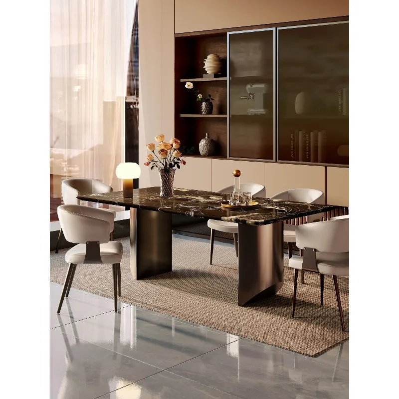 

Dining table, marble dining table rectangle, household high-end table