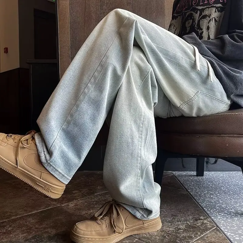 

Fall 2024 plus Size 300 Pou American High Street Men's Jeans Loose Straight Leg Casual Ins Long Pants Wide Leg Jeans