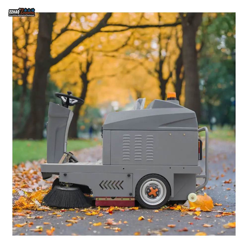 Mesin Pembersih Jalan Otomatis 1400mm, Mesin Penyapu Jalan Listrik untuk Dikendarai