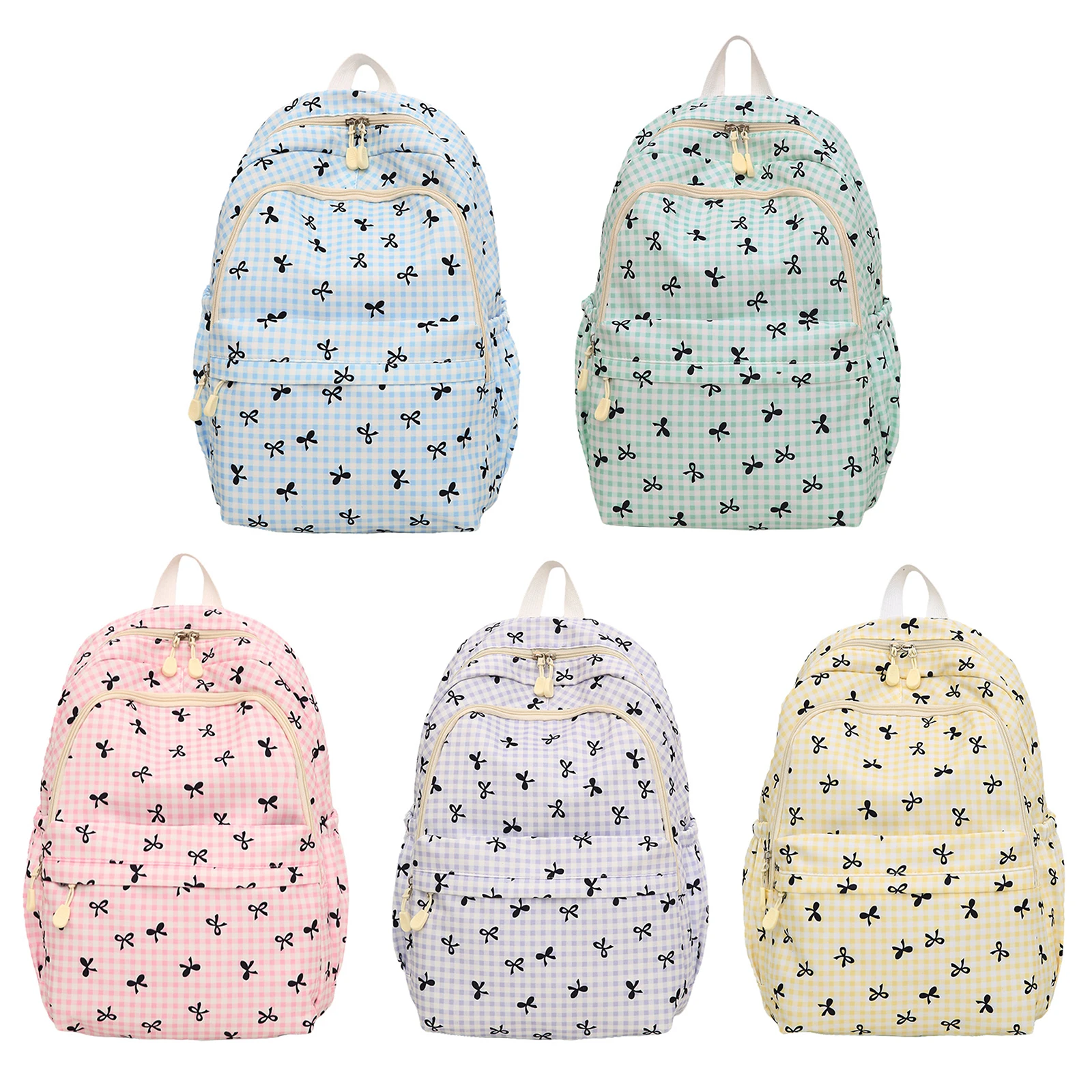 Women Nylon Backpack Adjustable Strap Large Capacity Backpack with Zipper for Travel Work Outdoor and Daily Use