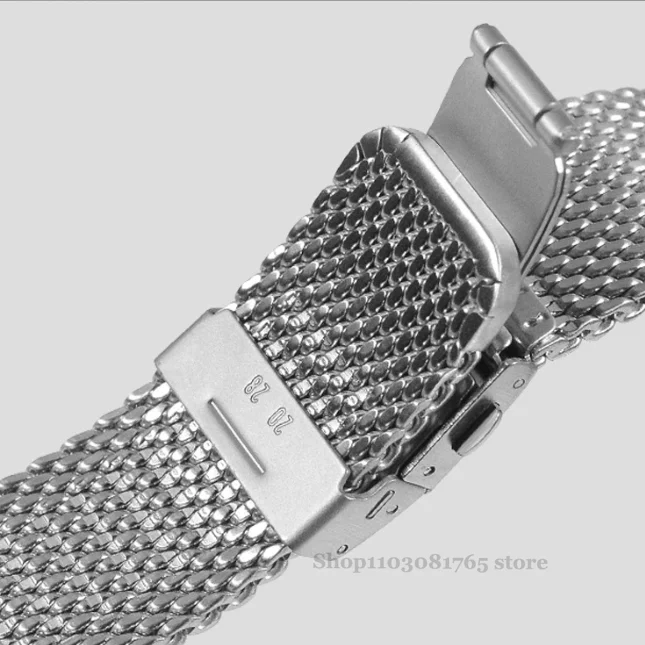 High Quality Stainless Steel Watch Strap 18mm 20mm 22mm  For Rolex Omega IWC  1.0mm 0.6mm Milanese Woven Watch Band