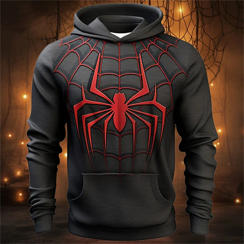 

Autumn Fashion Sweatshirts For Men 3D Print Spider Pattern Leisure Cosplay Oversized Hoodie Hip Hop Trend Harajuku Streetwear