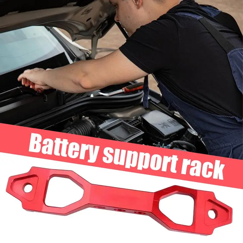 

Battery Tie Down Bracket Aluminum Car Accessories Space-Saving Battery Trays Sturdy Automotive Replacement Mount For Vehicles