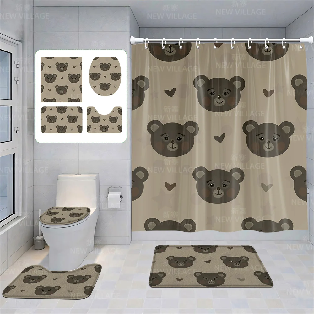 Huis Douchegordijnen Badkamer Decora Waterdichte Stof Antislip Badmat Waterabsorptiegordijn Modern Nordic Schattig Dier