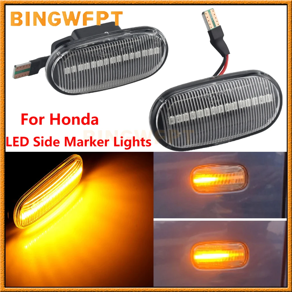 

2Pcs For Honda Stream Accord Civic City CR-V Fit Jazz HR-V S2000 AP1 AP2 LED Dynamic Blinker Side Marker Turn Signal Lights Lamp