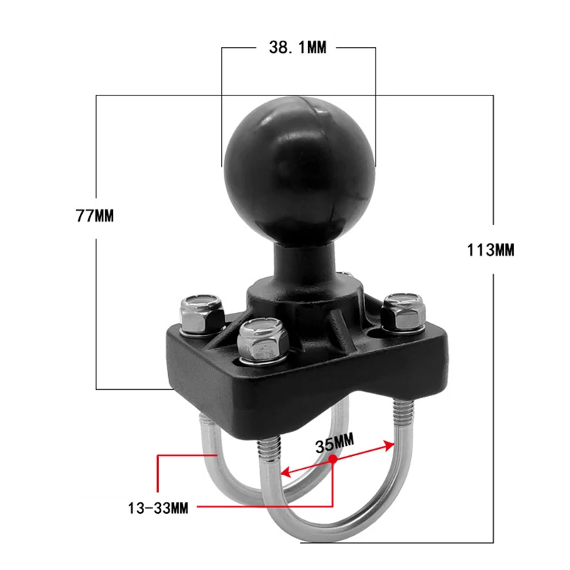Marine Fishfinder Mount with 1.5 Inch 38mm Ball Socket Arm Boat GPS Holder Bracket Radar Detector Support for Garmin EchoMAP