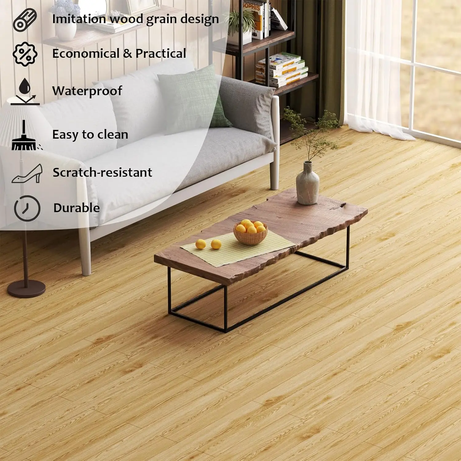 Self Adhesive Waterproof Thicken Matte Floor Stickers Home Decoration Kitchen Bathroom Wardrobe Floor Wood Grain Floor Stickers