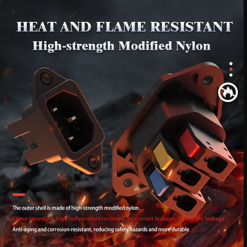 IEC C14 3 دبوس المقبس الاتصال السريع الصحافة شحن مقبس إمداد الطاقة 3 الأساسية ذكر المقبس 250 فولت 10A سهلة التركيب موصل #4