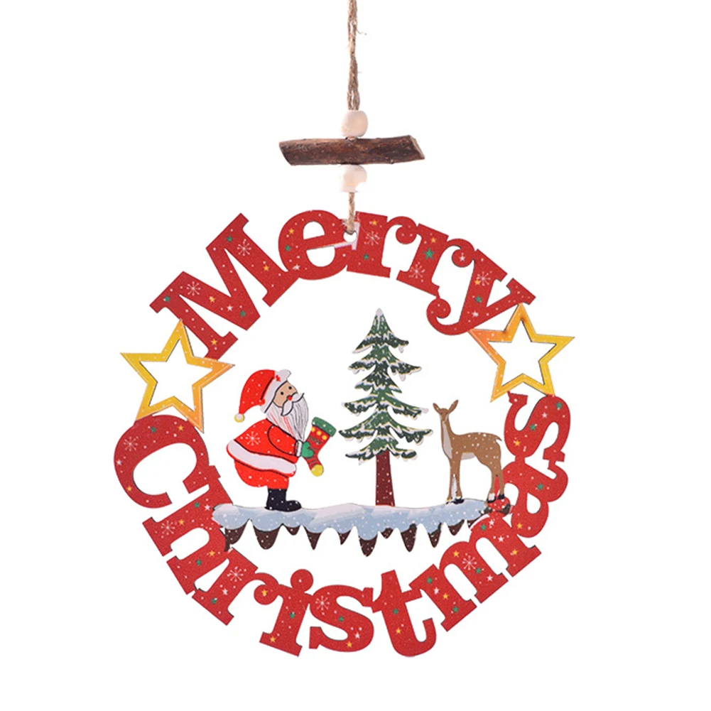 Beautiful 15CM Wooden Hollow Letters Merry Christmas Hanging Decoration Pendant Christmas Home Decoration Products