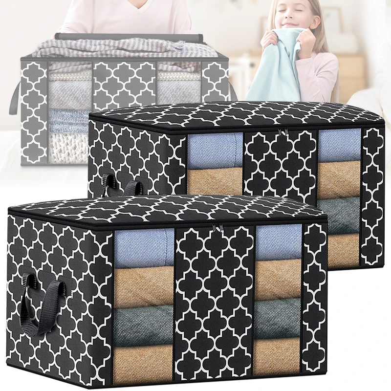 

Visible Window Wardrobe Storage Bag, Moisture-proof Cotton Quilt Storage And Finishing Bag, Clothing Moving Bag