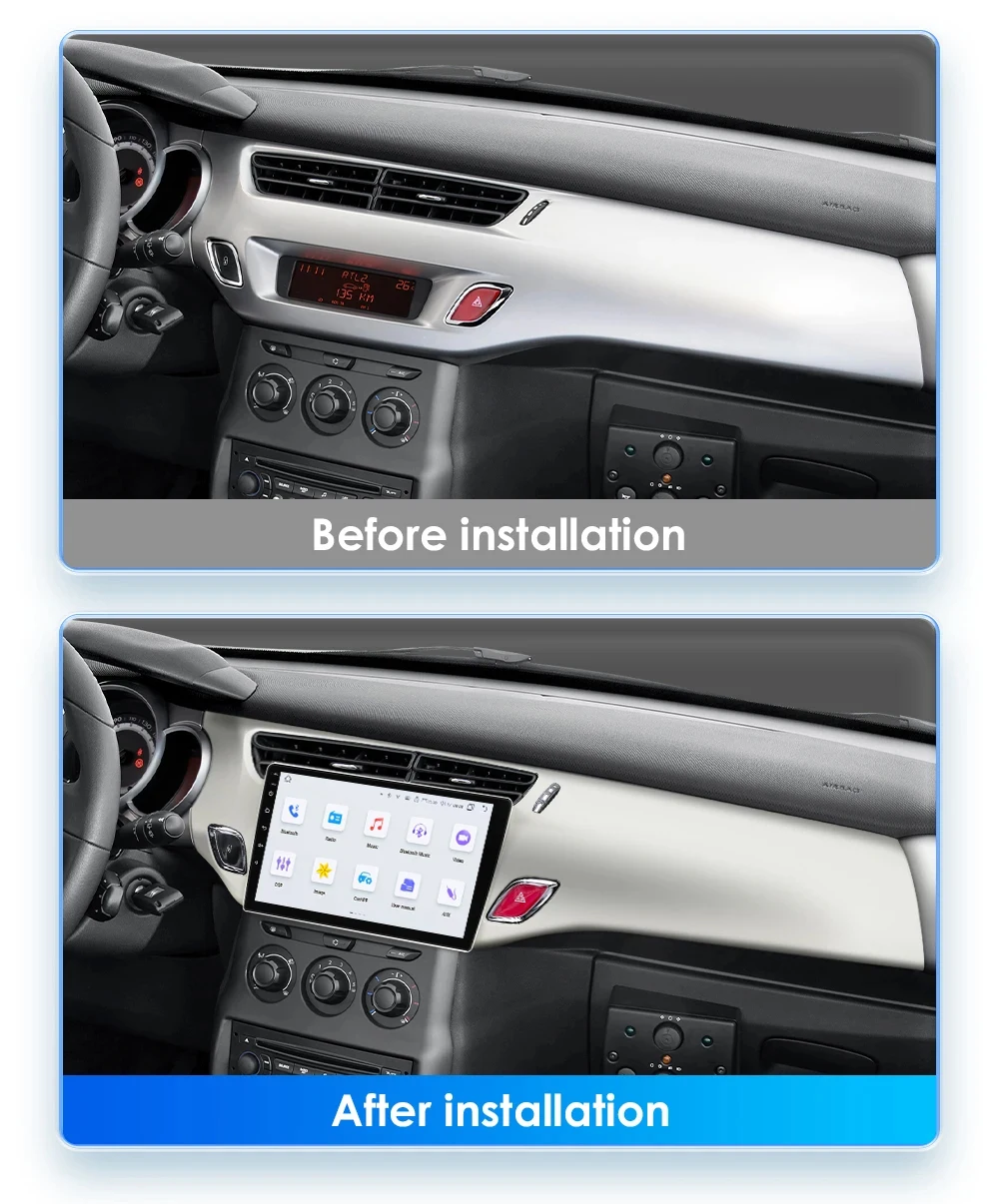 Android For Citroen C3 DS3 2010 - 2016 Radio Carplay Auto Radio Stereo Multimedia Player Navigation GPS 4G Wifi  no 2din