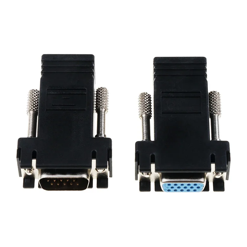 Удлинитель RJ45 к VGA «папа» к LAN CAT5e CAT6 Сетевой кабель Ethernet RJ45 Женский адаптер Компьютерный дополнительный переключатель Конвертер