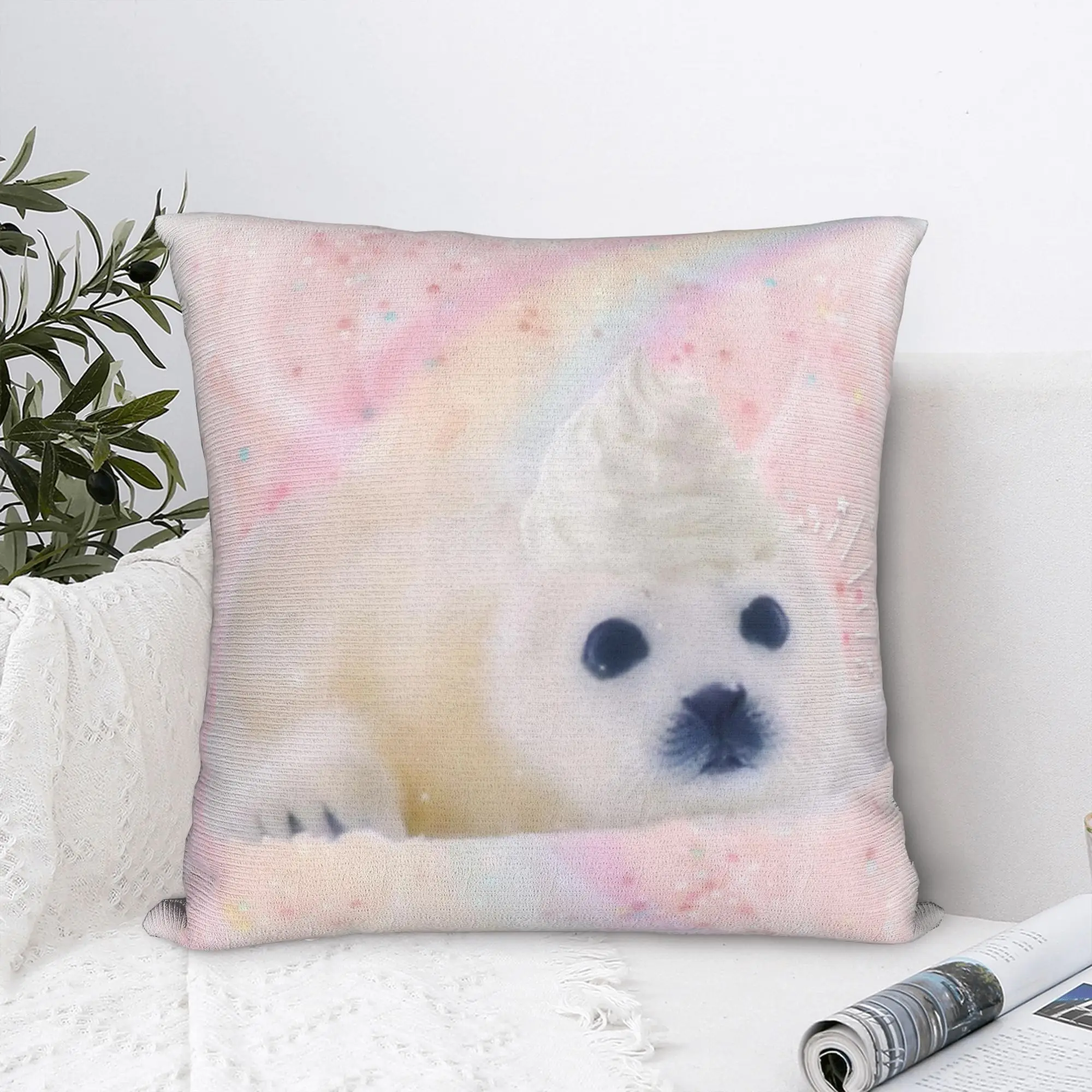 Seal Sea Kawaii Y2k Lovely Square Pillow Case  Cushion Covers Fashion Zipper Decorative Pillowcover for Home 18
