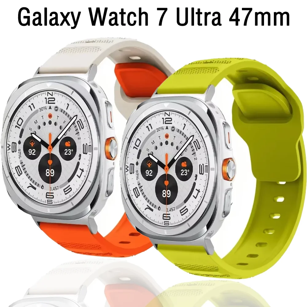 Silicone Strap for Samsung Galaxy Watch 7 Ultra 47mm Replacement Breathable Sports Band Bracelet for Galaxy Watch Ultra Correa