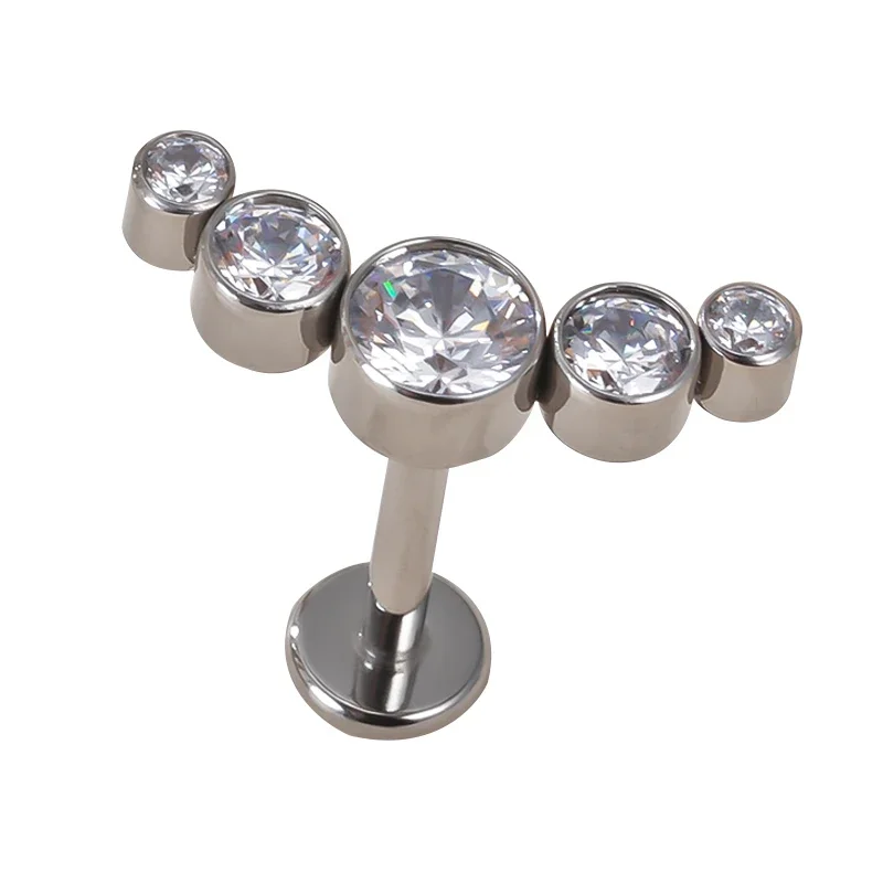 G23 Titanium Ear Studs with CZ Stones