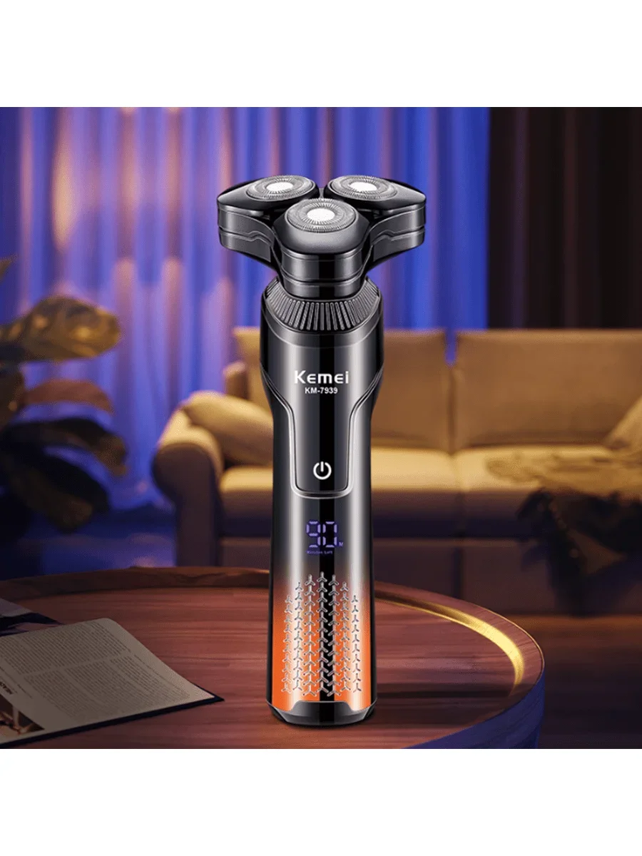 

KEMEI Usb Rotary Rechargeable Electric Shavers Electric Razor For Km-7939 Men Portable Electric Shavers For Men Beard Trimmer