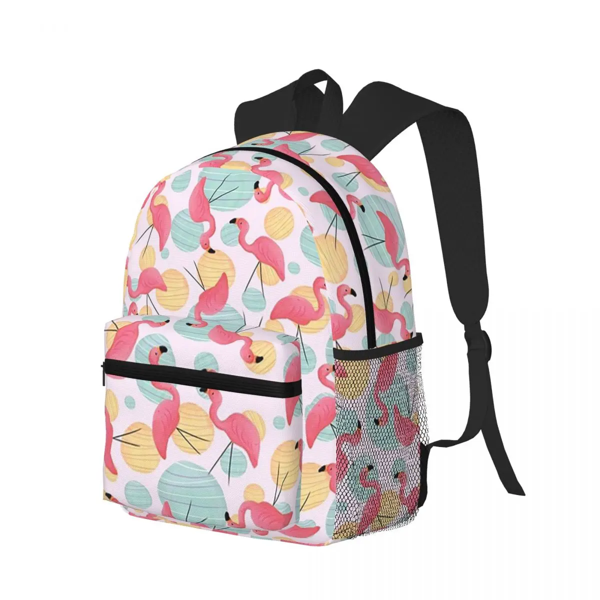 

Summer Flamingos And Party Lights Student Backpack School Bag Hiking Travel Daypack for Men Women Bookbag Shoulder Bags
