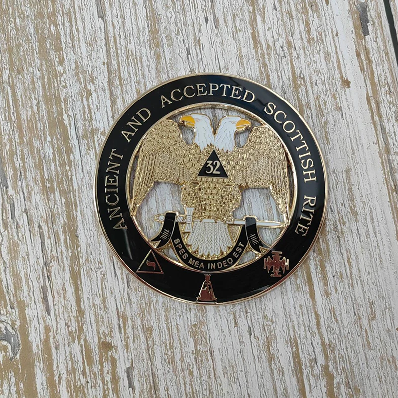 Masonic Car Badge Emblem Mason Freemason BCM11 ANCIENT AND ACCEPTED SCOTTISH RITE exquisite paint technique personality decor