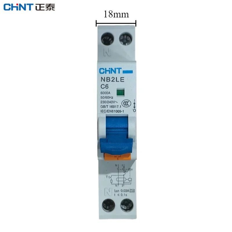CHINT NB2LE Curve C Type A  1P+N Residual Current Operated Leakage Protection Switch Circuit Breaker RCBO 30MA 6kA C6~C40