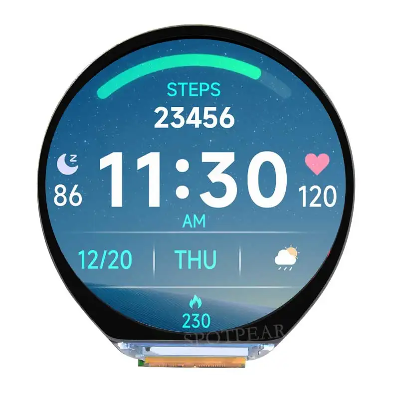 Raspberry Pi Pico 2 RP2350B Microcontroller Board 1.46 Inch Circular Touch LCD Display With QMI8658 Sensor