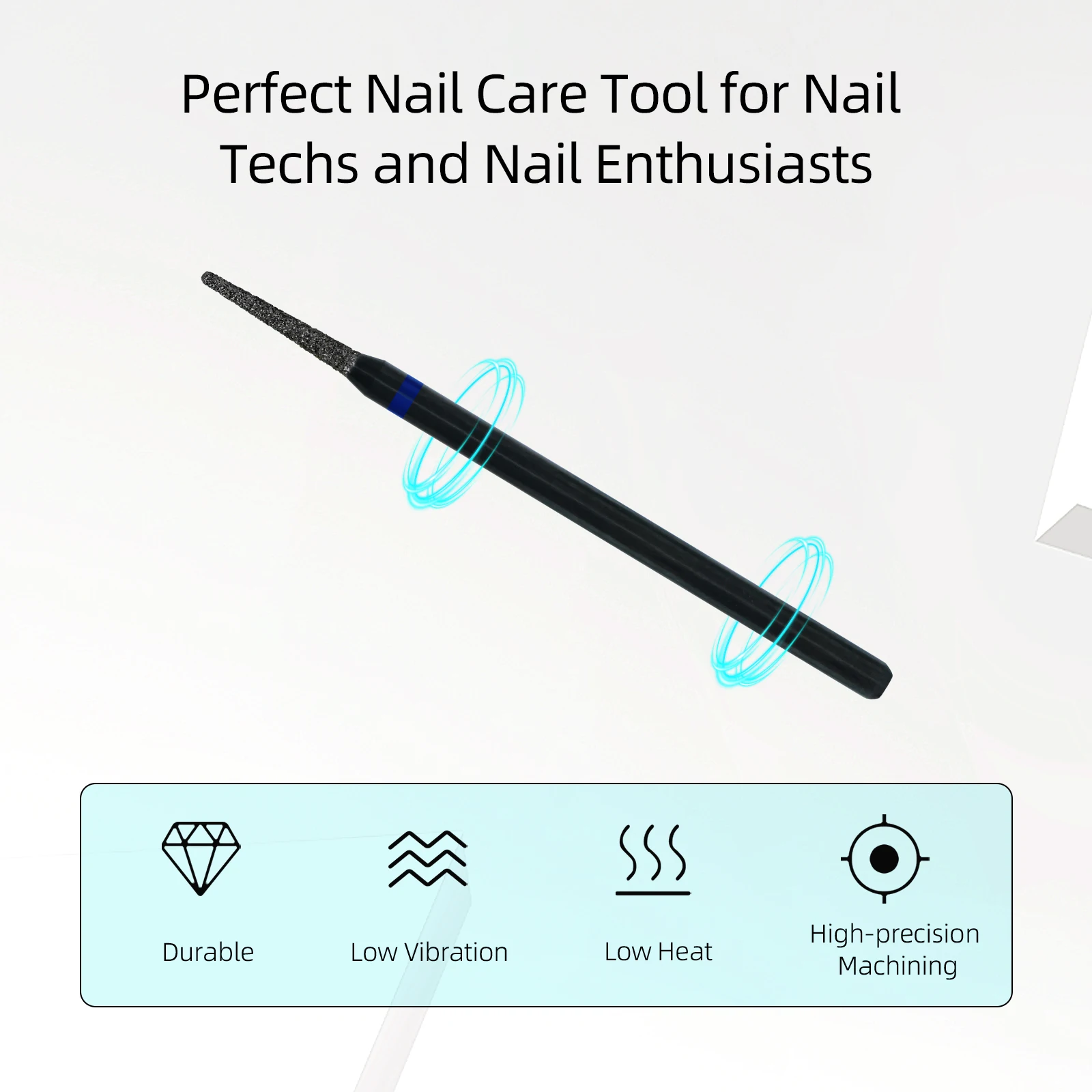 HYTOOS Conical Black Diamond Nail Drill Bits Pro Cuticle Bit for Nail Drill Dead Skin Cuticle Cleaner Nails Pre-treatment Tool