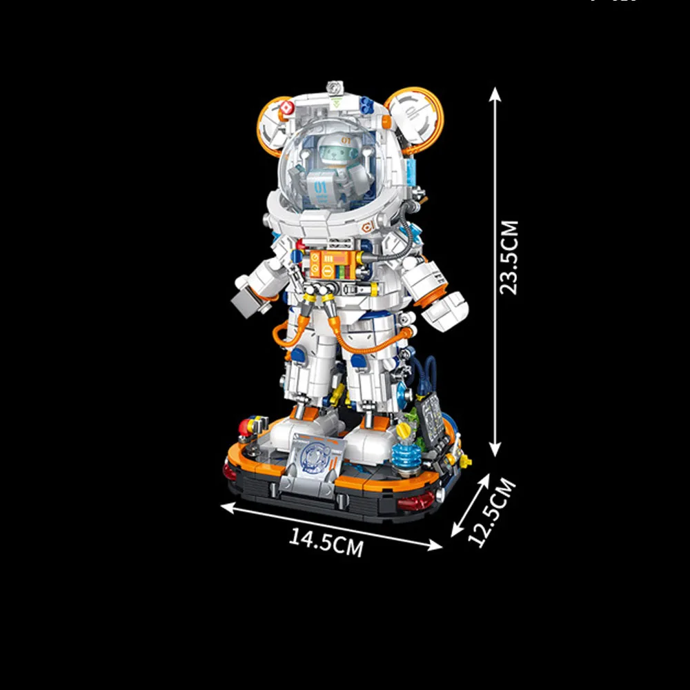 Idea Mechanischer Bär Astronaut Baustein-Modellsets Figuren Konstruktions-Bausteine Spielzeug-Kollektion Mit Licht Als Geschenke – Detail 8