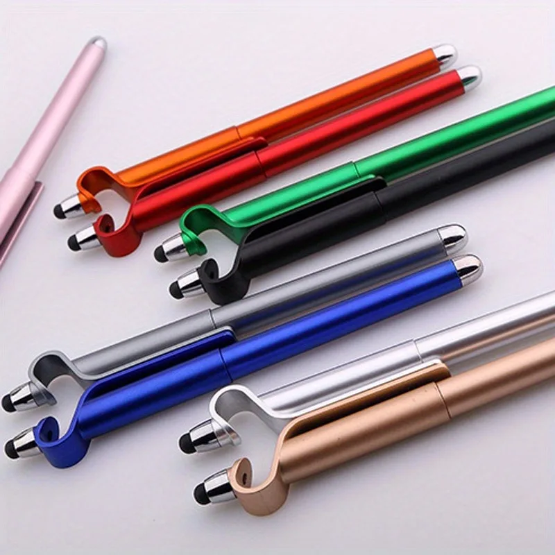 5 أقلام ستايلس لشاشات اللمس بالسعة العالمي ستايلس قلم حبر جاف حامل هاتف 3 في 1 أقلام المصممين للكمبيوتر اللوحي المحمول