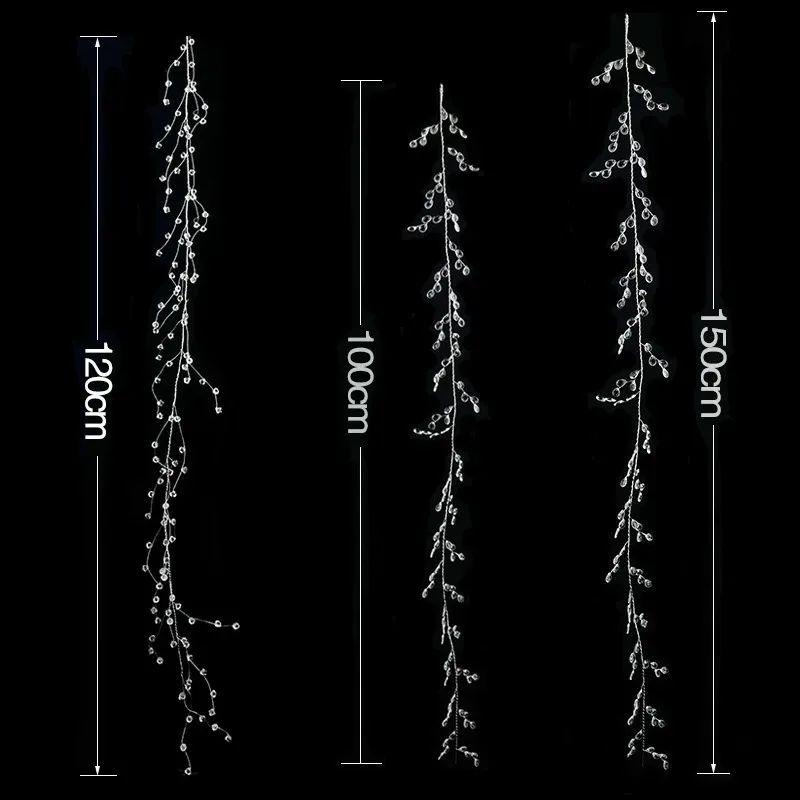 100/120/150cm akrylowy kryształowy koralik kurtyna przezroczysta kropla wody kształt diamentu gałąź sznurek girlanda na wesele materiały dekoracyjne