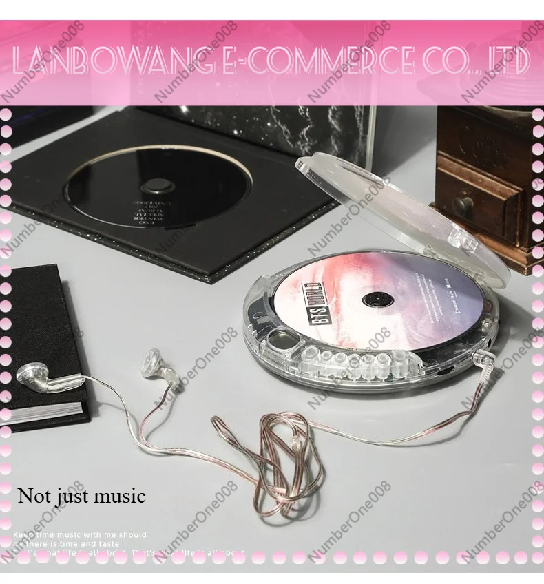 

Portable Stand-alone Full Transparent Cd Player Retro Style