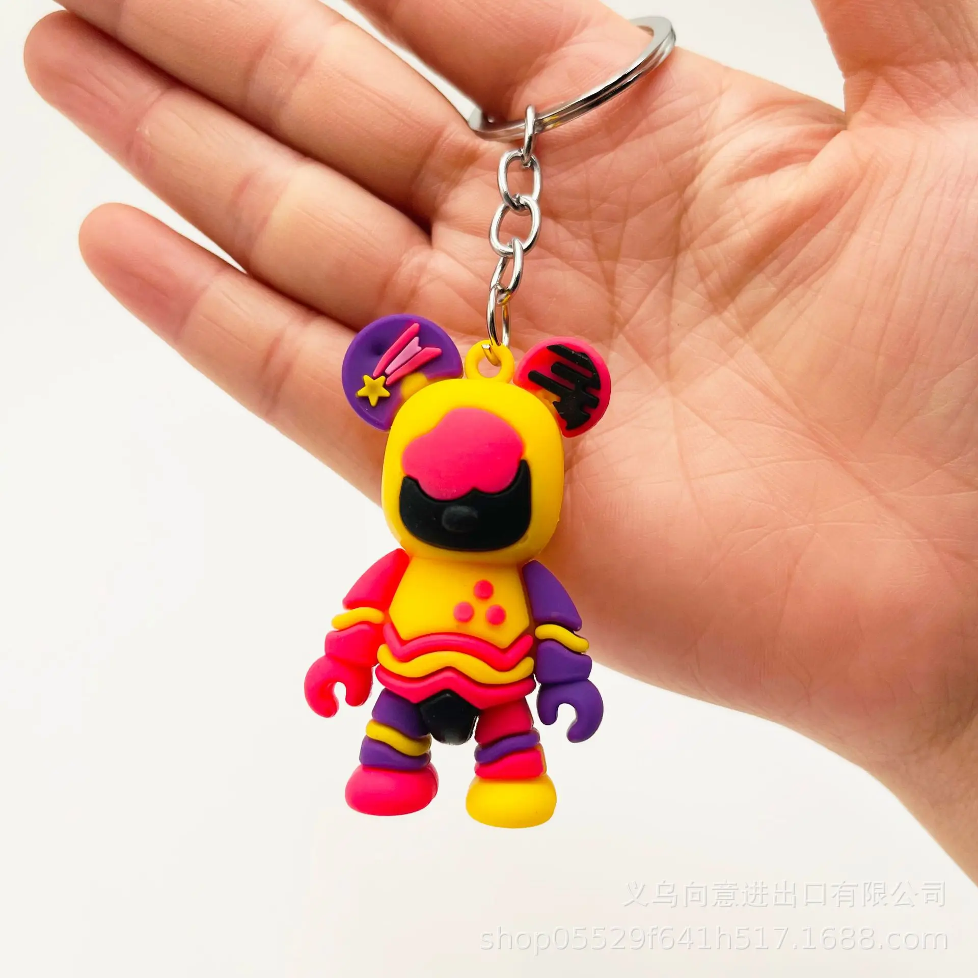 Creative cartoon space violent bear doll keychain bag pendant student gift ornaments clothing accessories