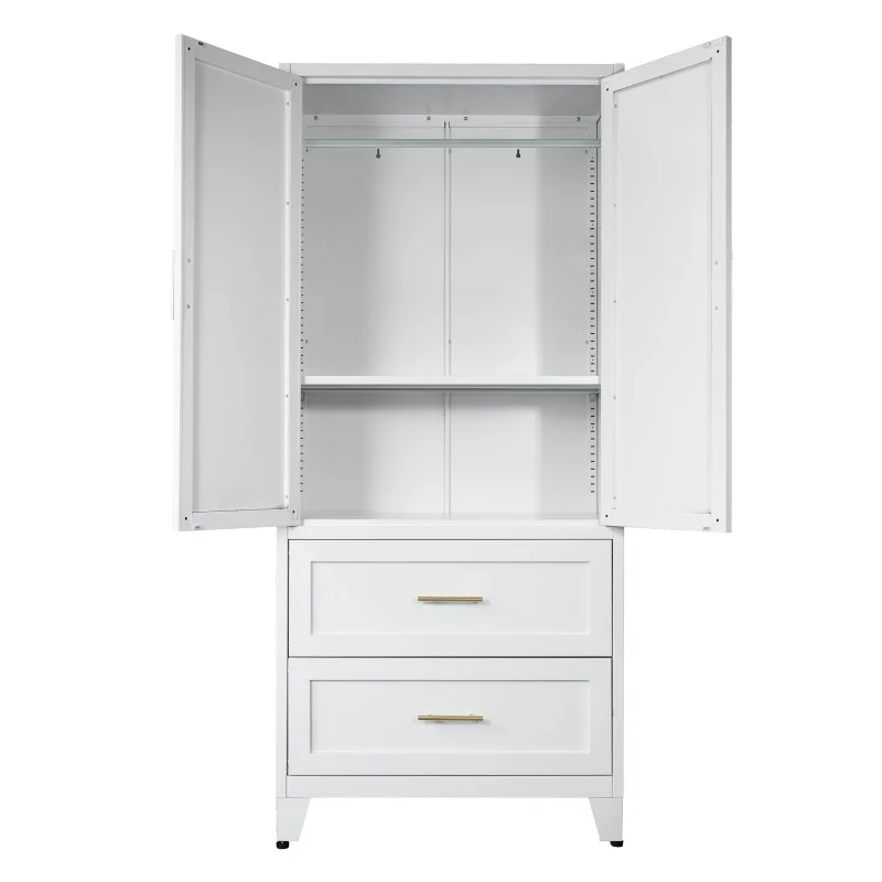 Metal wardrobes with drawers and hanging rods, suitable for bedrooms, offices, laundry rooms, entrance halls and lobbies