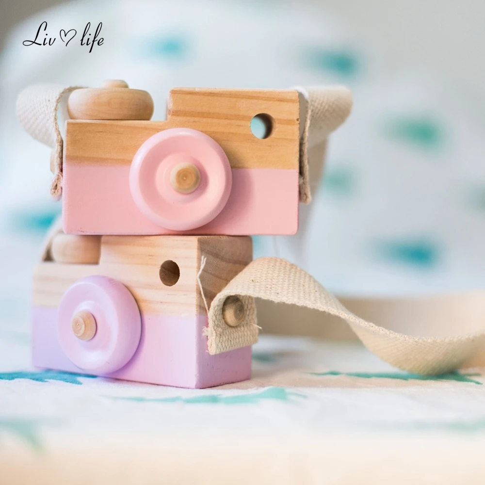 Wooden Camera Creative Props Decorative Ornaments Toys Creative Neck Camera Photography Prop Decoration Educational Play House