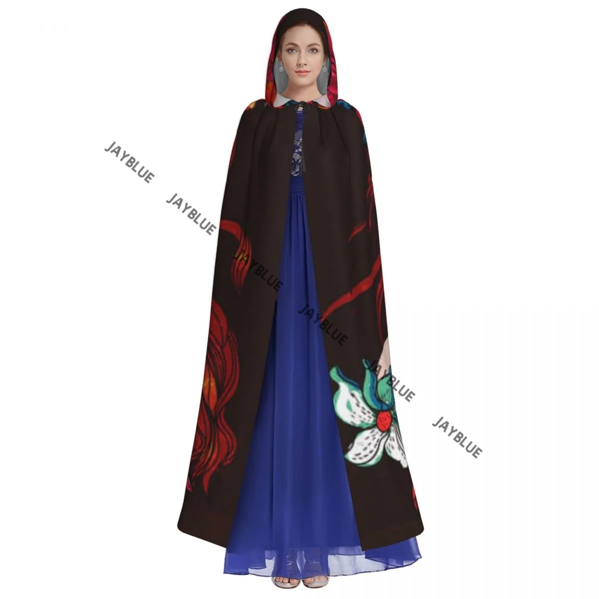 Long Cape Cloak Girl With Sugar Skull Day Of The Dead Hooded Cloak Coat Autumn Hoodies