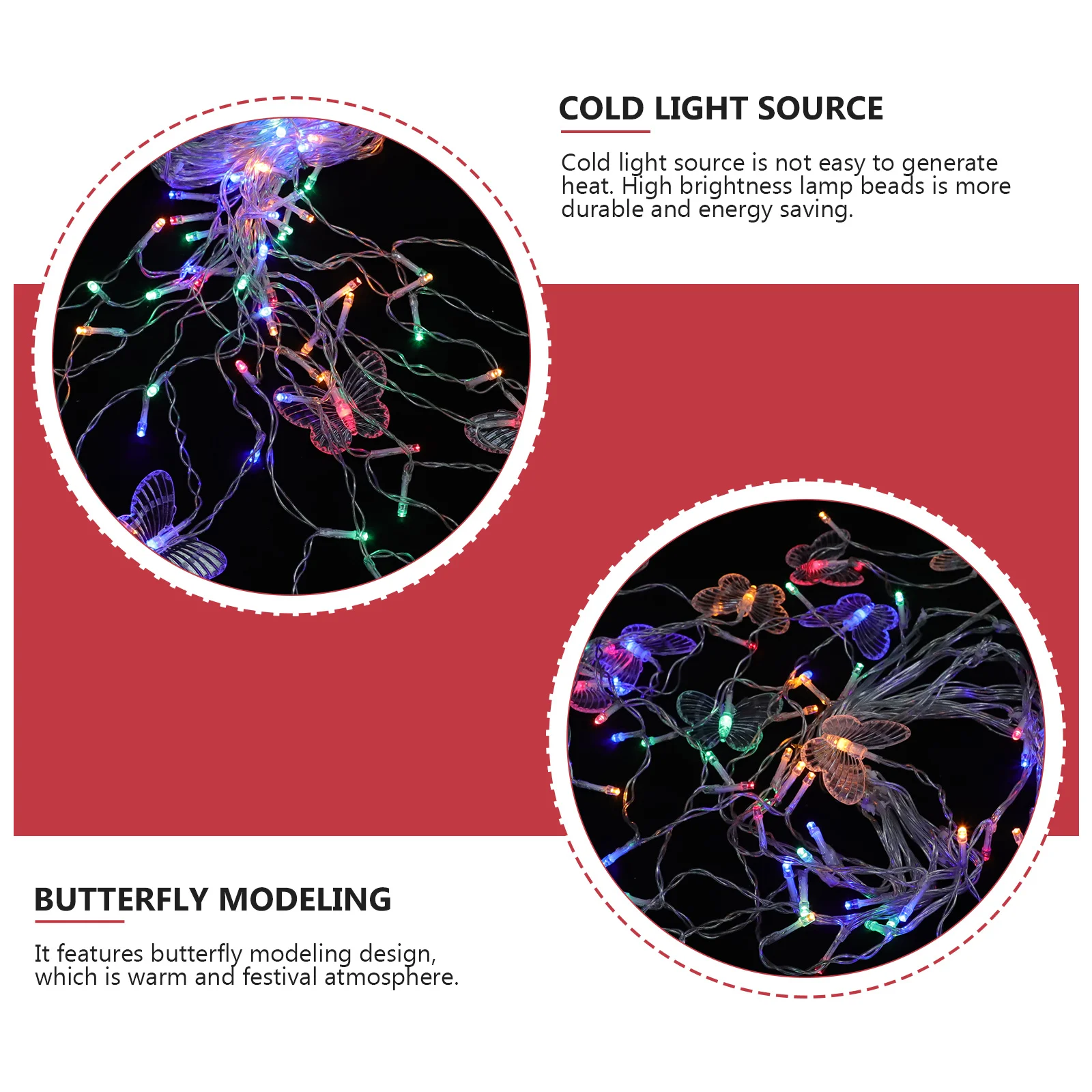 

1Pcs Butterfly Ice String Light Premium Plastic Warm Atmosphere Decorative Lamp USB Charging for Christmas Party Wedding Home